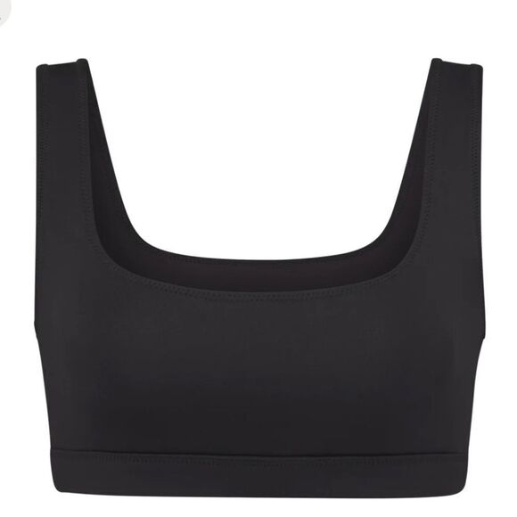 NWT SKIMS Recycled Signature Swim Tank Bikini Top In Onyx Black - Picture 1 of 7